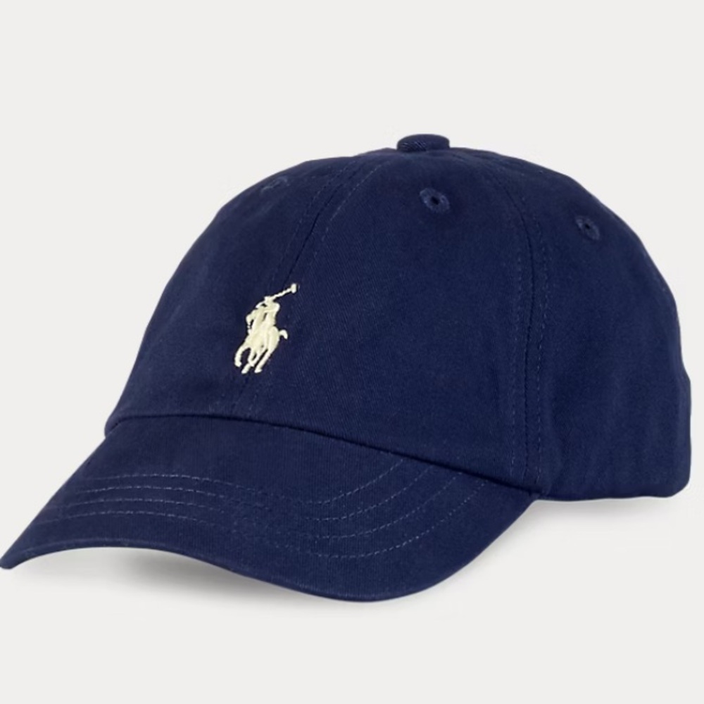 The Iconic Ralph Lauren Infant Boy Cotton Chino Ball Cap - dark blue/navy